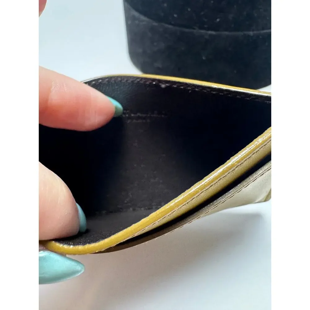 Saint Laurent Gold Leather Card Holder